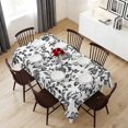 thumbnail image 6 of Black Flower Table Cloth Waterproof Tablecloths, Vintage Farmhouse Boho Leaf Spring Plant Tablecloth Dining Table Cover for Kitchen Party Tabletop Outdoor, Rectangle Tablecloth 54x108 Inch, 6 of 9