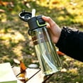 thumbnail image 4 of Dalxymotic Sports Push Straw Lid Water Bottle, 24 fl oz Push Straw Spill Proof Bottle, Portable Gym Travel Outdoor Summer, Sports Water Bottle for Gym, Travel, Outdoor, Summer, 4 of 6