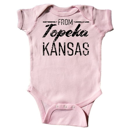 

Inktastic From Topeka Kansas in Black Distressed Text Gift Baby Boy or Baby Girl Bodysuit