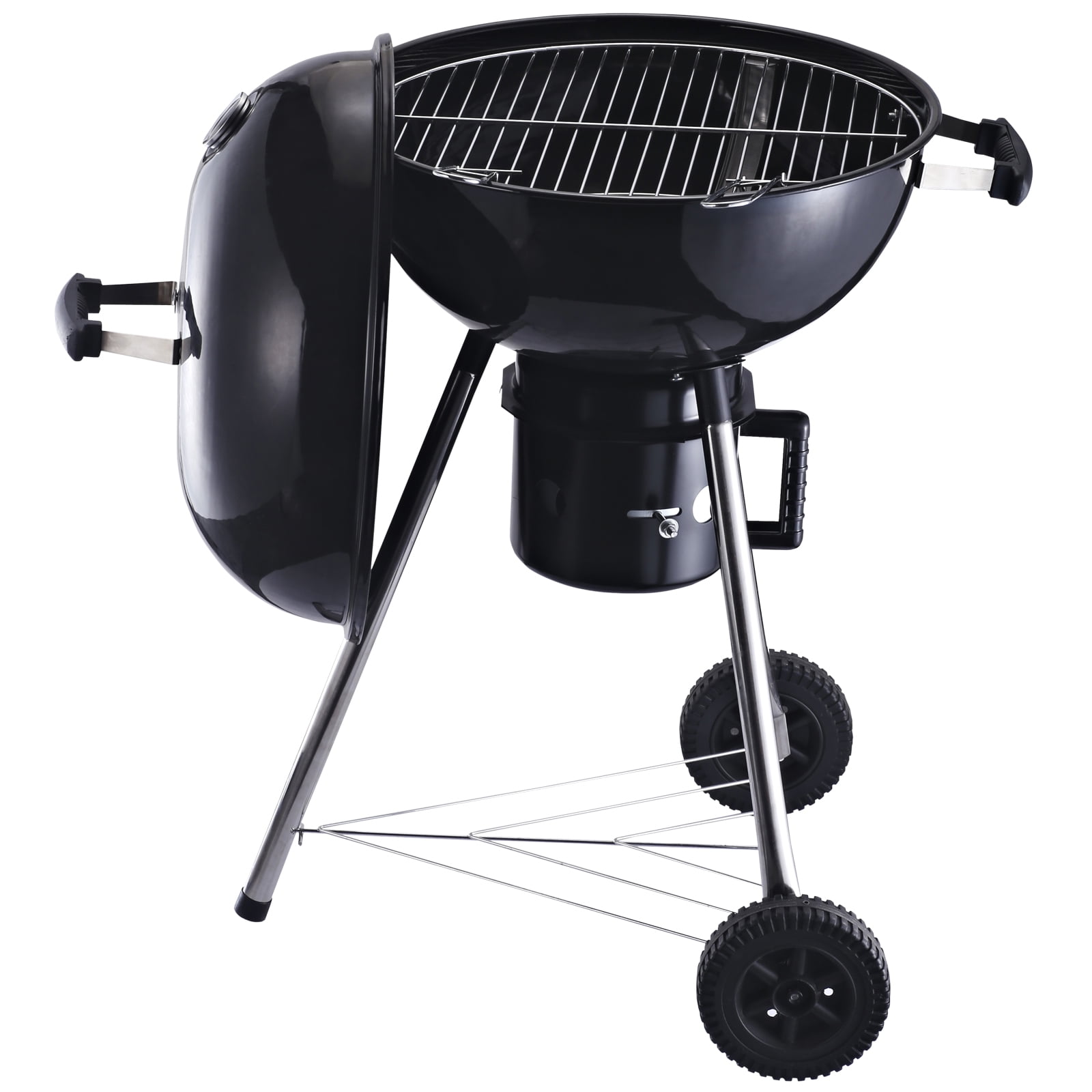 Outsunny Freestanding Charcoal BBQ Grill Portable Cooking Smoker