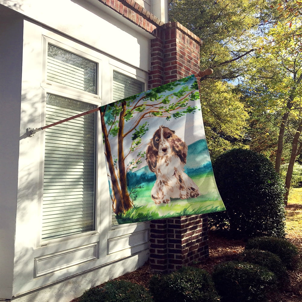 Under the Tree Chocolate Parti Cocker Spaniel Flag Canvas House Size