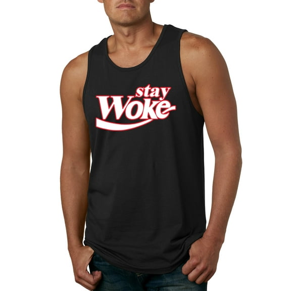 Wild Bobby Stay Woke, Classic Iconic Soda Logo Parody Men Tank Top