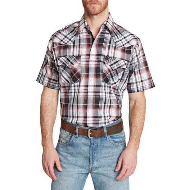Ely Cattleman - Ely Cattleman Men's Short Sleeve Western Plaid Shirt ...