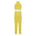 thumbnail image 4 of TSSOE Girls Modern Jazz Dance Outfits Tiered Tassels Latin Cha Cha Salsa Dance Crop Top with Pants Set for Competitions Yellow 16, 4 of 7