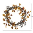 thumbnail image 2 of Nearly Natural Floral Plastic Wreath, 19.00" (Brown), 2 of 3