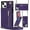 Crossbody-Purple, variant on PU Leather Wallet Case for iPhone 13 Mini Removable Adjustable Crossbody Necklace Lanyard Shoulder Strap Case with Card Holder,Detachable Anti-Lost Neck Strap for iPhone 13 Mini 5.4",Gold