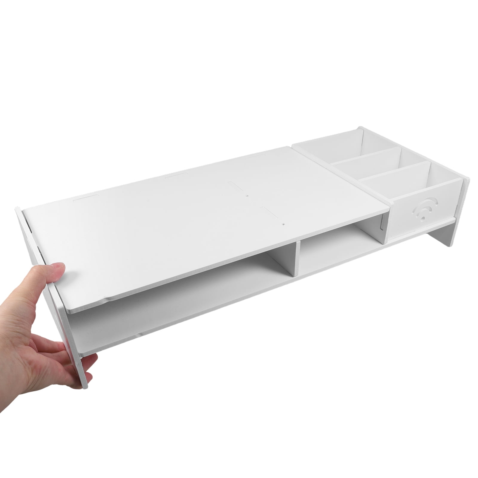 QIDITONG Monitor Stand Riser with Drawer for Desk Multi Purpose Laptop Stand for Home Office Desktop Organizer Shelf for Printer and Keyboard