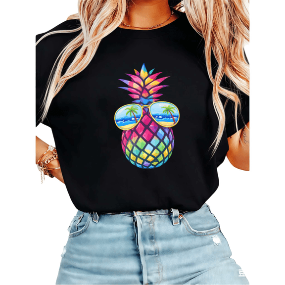 UNISHE Women's "Loves Jesus and America Too" Patriotic Christian Graphic Short Sleeve T-Shirt Casual Cotton Crewneck Top