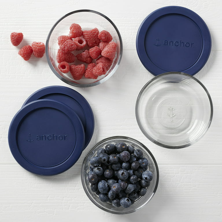 Anchor Hocking 2-Cup Glass Storage Set with Lids, 6-Piece