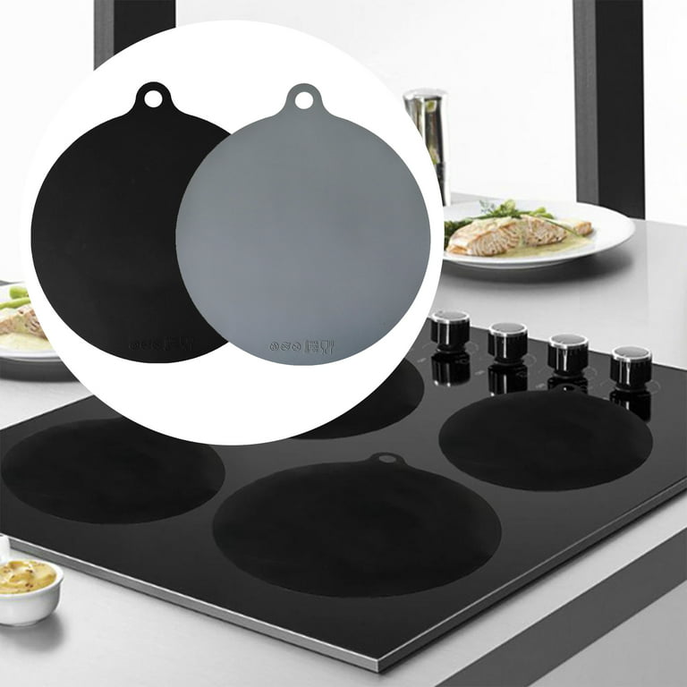 Induction Cooktop Mats Stove Cover,4pcs Magnetic Fiberglass Silicone Stove  Top Protector and Heat Diffuser Pads Deter Pots and Pans from Sliding by