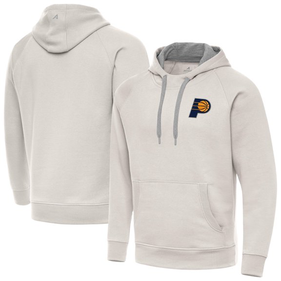 Men's Antigua Cream Indiana Pacers Victory Pullover Hoodie