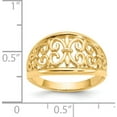 thumbnail image 4 of 14K Yellow Gold Fleur-De-Lis Tapered Ring (Size 7) Made In Peru k4606, 4 of 6