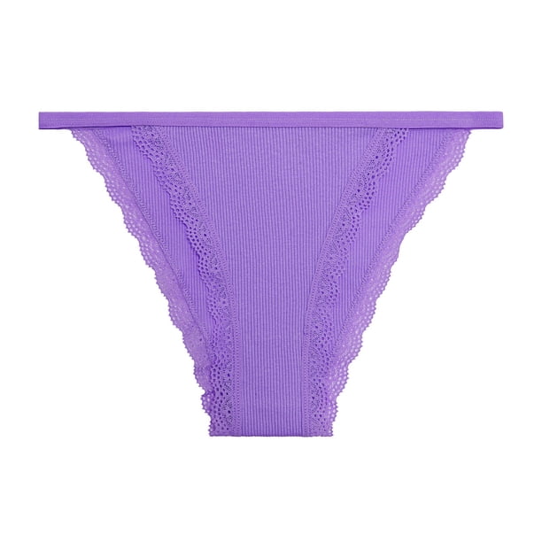 Gibobby Ropa interior de encaje sexy Mujeres Boyshort Bragas sexy Ropa interior de tiro bajo Calzoncillos cómodos Lencería femenina(Morado,CH)
