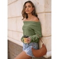 thumbnail image 5 of Womens Off The Shoulder Sweater Oversized Batwing Sleeve Loose Pullover Sweaters Tops, 5 of 13