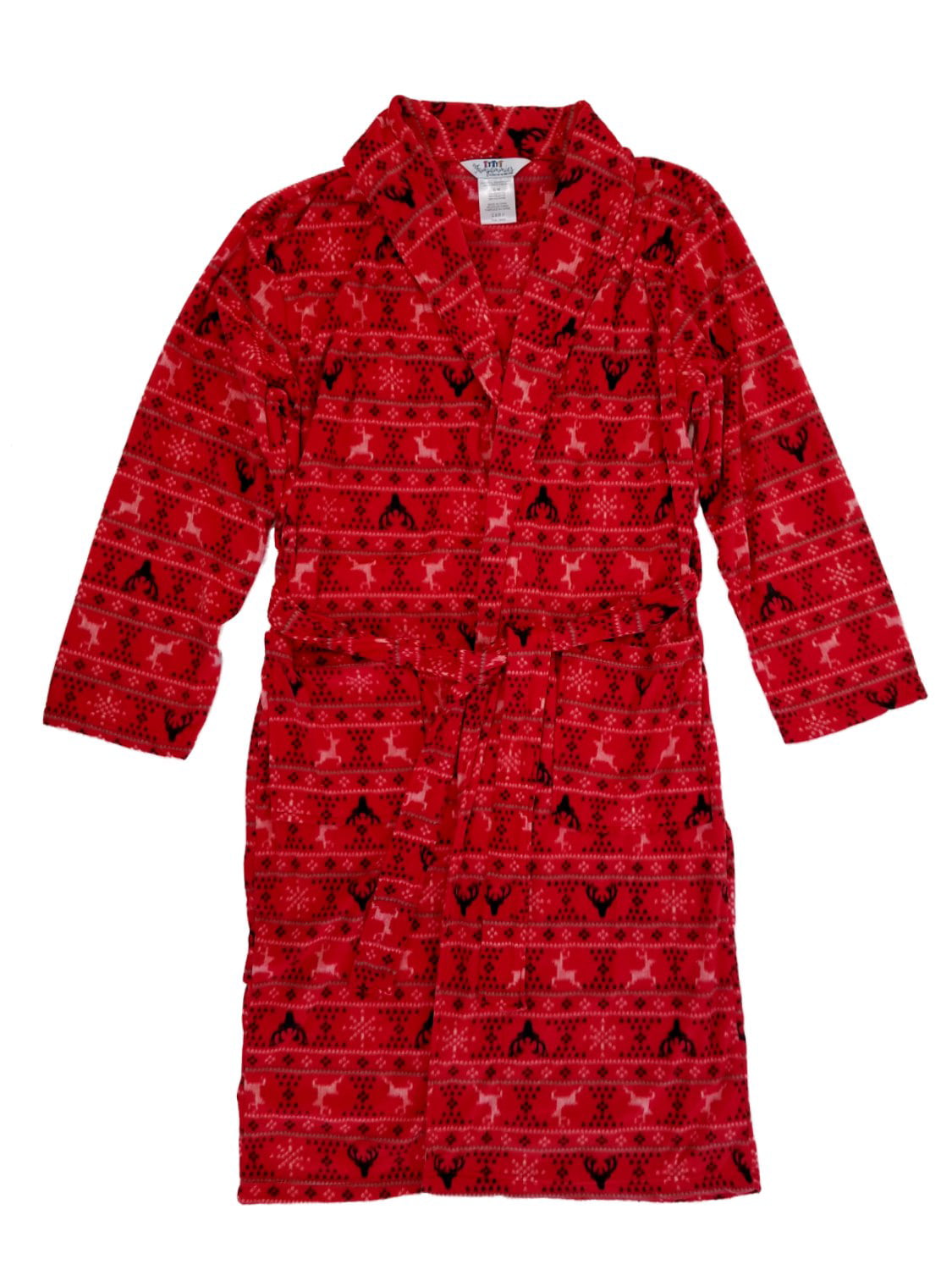 L/XL & 2XL NWT-Mens Holiday Christmas Red Reindeer Fairisle Plush Robe-size S/M 