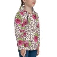 thumbnail image 3 of Haiem Rose Mix Leopard 4 Pattern Boys Hoodie, Youth Pullover Hooded Sweatshirt, Kangaroo Pocket Hoodie for Kids Girls -Large, 3 of 6