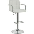 thumbnail image 2 of Home Square Faux Leather Adjustable Bar Stool in White and Chrome - Set of 3, 2 of 3