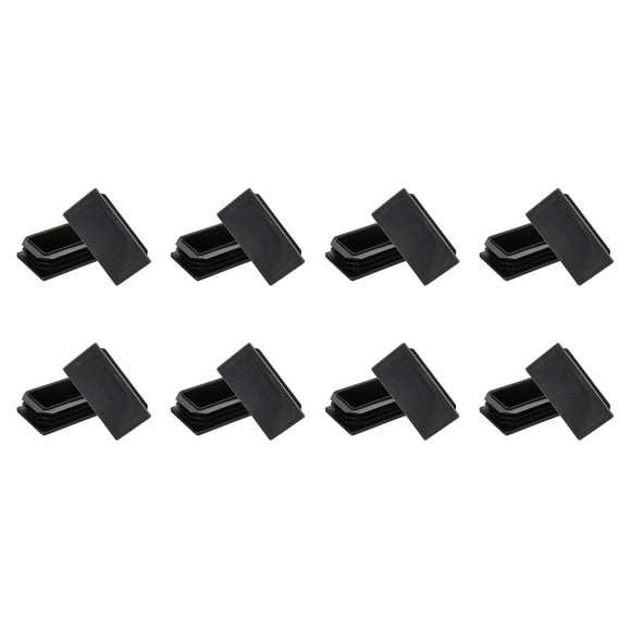 Uxcell 3.9" x 2" x 0.8" Rectangle Plastic Plug Tubing End Caps, 8Pcs Rectangular Tube Plug Square Tubing Post End Cap for Fence Pipe Post Cover Furniture Foot, Black