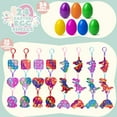 thumbnail image 4 of Joyin 48 Pcs Pre Filled Easter Eggs with Toys(24 pop Keychain and 24 Eggs), Colorful Easter Eggs Prefilled with Rubber Dinosaur for Easter Basket Stuffers, Classroom Exchange Gift, Easter Party Decors, 4 of 8