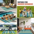 thumbnail image 4 of Blue Green Yellow Striped Outdoor Rug for Patio/Deck/Porch, Non-Slip Large Area Rug 3 x 5 Ft, Modern Stripes Art Farmhouse Indoor Outdoor Rugs Washable Area Rugs, Reversible Camping Rug Carpet Runner, 4 of 8