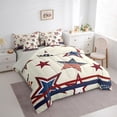 thumbnail image 4 of Feelyou Stripes Stars Flag Twin Bedding Sets 7-Piece, Fourth of July Bedding Comforter Set, Teens Kids Boys Girls Reversible Sheet Sets, Ultra Soft Bedroom Decor, 4 of 9