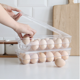 thumbnail image 5 of Portahuevos de plástico Totally Kitchen, organizador de nevera sin BPA con tapa y asas, contenedor de almacenamiento para nevera, bandeja para 18 huevos, transparente, 5 of 6