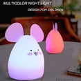 thumbnail image 2 of Children's night light, multi-colored LED baby bedside lamp, rechargeable nursery lamp, portable silicone night lamp with remote control, touch control, adjustable light intensity, 2 of 7