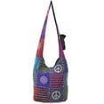 thumbnail image 3 of The Collection Royal Deep Washed Peace and Spiral Stamped Cotton Hobo Bag, 3 of 4