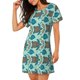 thumbnail image 2 of Fotbe Turtles And Seahorses Bata de Dormir para Mujer con Estampado, Camisón de Algodón de Manga Corta, Ropa de Dormir Casual, 2 of 6