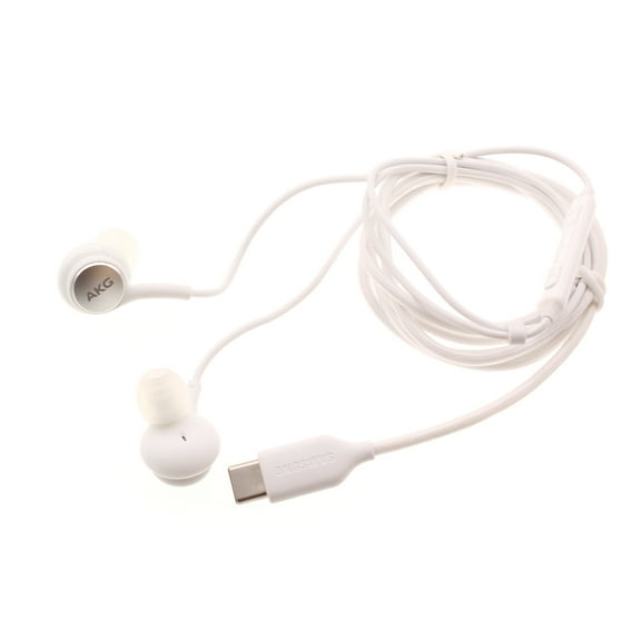 Original AKG TYPE-C Earphones for Motorola Razr Plus (2024) - Headphones USB-C Earbuds w Mic Headset White