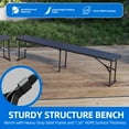 thumbnail image 4 of Uforic 2 Pcs 6FT Folding Bench Lightweight Portable Outdoor Bench with Carrying Handle for Dining Camping Picnic BBQ Sports Garden Indoor Outdoor Patio Activities, Black, 4 of 9