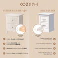 thumbnail image 3 of COZAYH Farmhouse 2 Drawer Home Bedroom Nightstand w/Embossed Flower Motif, White, 3 of 9