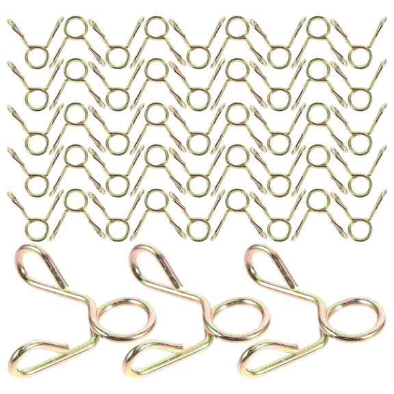 HEMOTON 100 Pieces Stainless Steel Spring Hose Clamps Clips for Garden and Outdoor Use