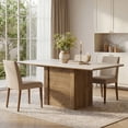 thumbnail image 5 of Tribesigns 55" Rectangular Dining Table for 4 to 6 People, Farmhouse Kitchen Table for Dining Room & Living Room (White+Natural), 5 of 7