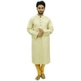 thumbnail image 2 of Atasi Men's Beige Khadi Cotton Kurta Pyjama Shirt Indian Ethnic Wear-XX-Large, 2 of 7