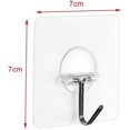 thumbnail image 5 of Hooks16, Gancho de Pared para Toallas de Viscosa Transparente Autoadhesivo (7,2 cm x 7,2 cm) para Colgar en la Pared y estantes de Techo de Cocina y baño, 22 Libras/10 kg, 5 of 5
