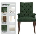 thumbnail image 3 of PAPROOS Upholstered Dining Chairs Set of 4, Chenille Fabric Tufted Dining Room Chair with Curved Solid Wood Legs, Modern Accent Dining Chair with Arm, Armchair for Kitchen, Living Room, Olive Green, 3 of 11