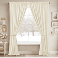 thumbnail image 2 of StangH Ivory White Velvet Curtains - Short Curtains 63 inches Length for Kitchen, Sound Reducing Privacy Protect Drapes for Office/Study Room, W52 x L63, Ivory, 2 Panels, 2 of 10