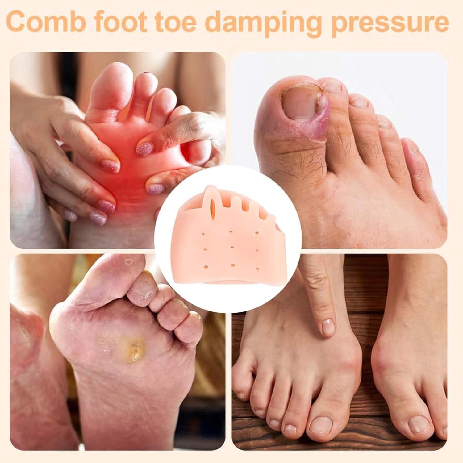 Hygger Bunion Corrector, 4 Pcs Hyggear Silicone Toe Separators for Women and Men, Hygear Toe Separators for Women, Hygger Toe Separators Breathable and Soft (2*transparent)