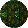 thumbnail image 1 of Ahgly Company Indoor Round Animal Green Traditional Area Rugs, 5' Round, 1 of 1