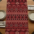 thumbnail image 5 of Table Runners 120 Inches Long Dress Scarves, Red Boho Southwestern Farmhouse Coffee/Dining/Kitchen Table Runner for Living Room, Farmhouse Aztec Tribe Ethnic Motifs 13x120 Inch, 5 of 9