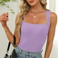 thumbnail image 4 of Otntypg Square Neck Tops for Women Sleeveless Summer Tank Top Ribbed Knit Slim Fit Workout Basic Tees Shirts 2025 Trendy Clothes Outfits Purple M, 4 of 9
