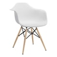thumbnail image 1 of Modway Pyramid Modern Style Wood Dining Armchair, White Finish, 1 of 5