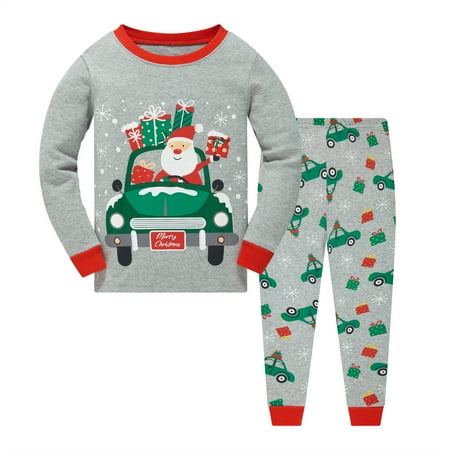 

Little Boy 100% Cotton Christmas Pyjamas Set Car Pjs Long Sleeve 2 Piece Size 14T
