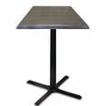 thumbnail image 4 of Indoor/Outdoor 30" Tall OD211 Black Table Base with 30" x 30" Foot and 30" x 30" Square Indoor/Outdoor Greystone Top by the Holland Bar Stool Co., 4 of 4