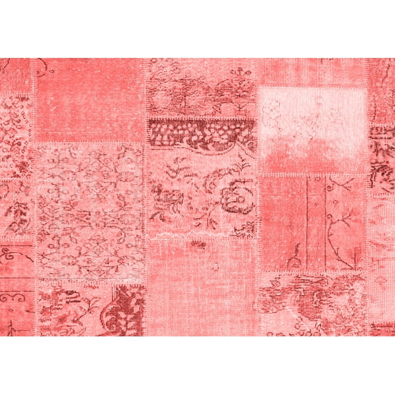 Ahgly Company Indoor Rectangle Patchwork Red Transitional Area Rugs, 6' x 9'