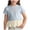Blue, variant on Girls Lettuce Trim Basic Solid Tee Shirts Ribbed Knit Casual Blouse Tops for 1-10T