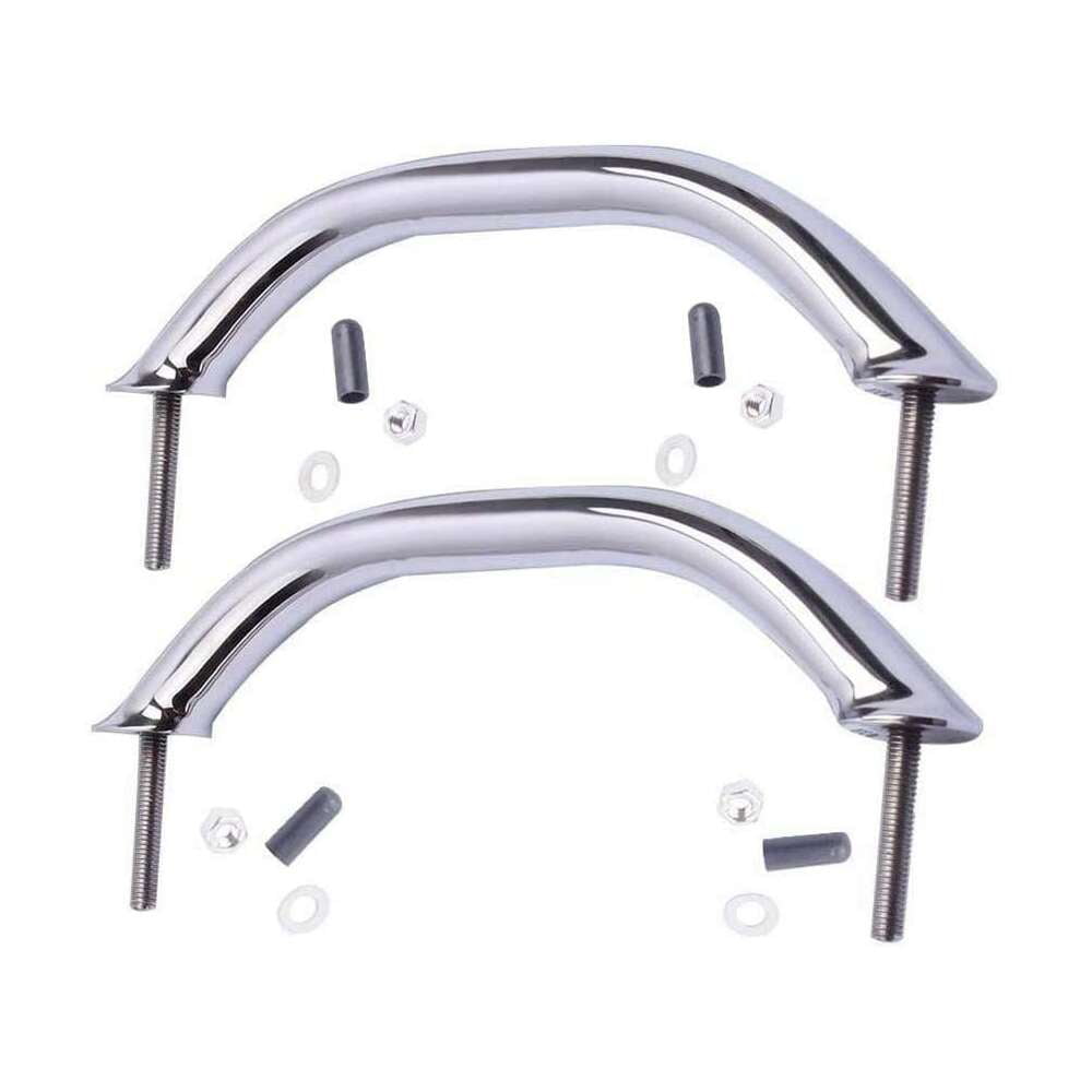 2pcs Polished 316 Stainless Steel 8'' Grab Handle Handrail for Boat Marine 