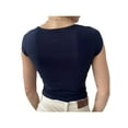 thumbnail image 4 of VISgogo Camiseta informal para mujer, manga corta, estampado de lunares de mariposa, cuello redondo, ropa de calle de ocio, camiseta de verano VISgogo  moda, 4 of 6
