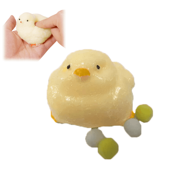 Handmade Chick Sensory Squeeze Toy, Cute Animal Squeeze Fidget Ball, Anxiety Relief Pressure Release Toy for Ages 3 Classroom Reward